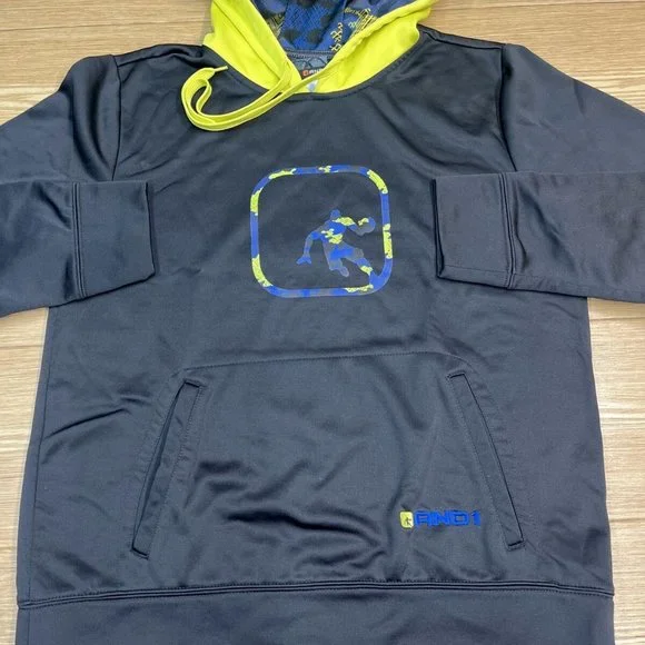 Men's Fleece Hoodie Size S AND1 Athletic Pullover Basketball Training  Sweatshirt